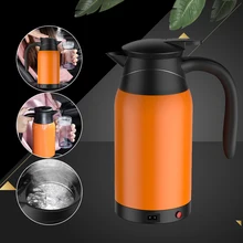 

2021 new 1000ML Car Electric Kettle Stainless Steel Car Heating Cup Coffee Mug Travel Water Milk Bottle for Camping Boat 12V/24V