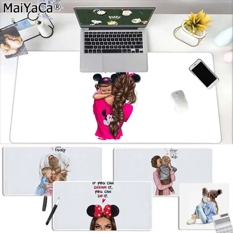 MaiYaCa ваши собственные коврики девушка королева мама и ребенок офис мыши геймер силиконовый коврик для мыши большой коврик для мыши клавиатуры мат