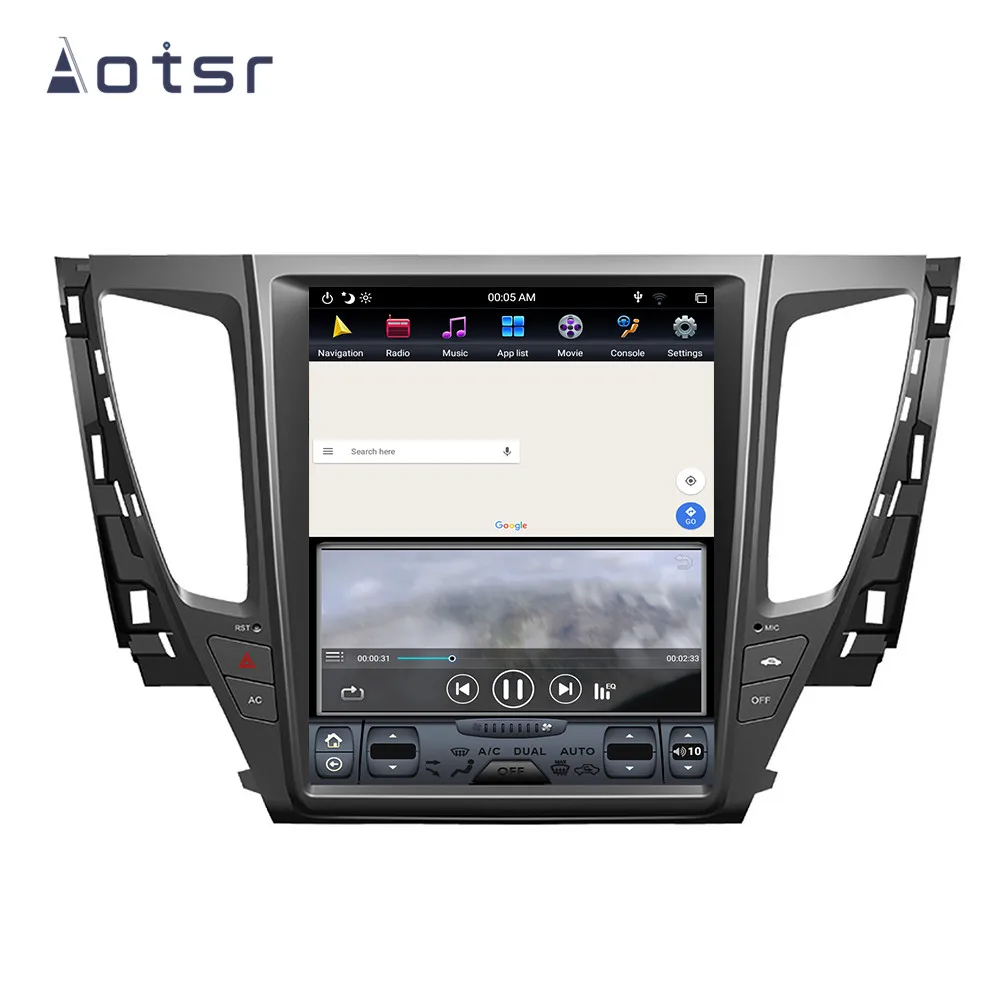 Discount Tesla Style Android 8.1 GPS Navigation DVD Player For Mitsubishi Pajero 2016-2019 Car Auto Radio Stereo Multimedia Unit Player 5