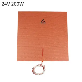 

Silicone Heating Element 235*235mm 24V 200W Silicone Rubber Heating Pad For 3D Printer Heating Convenient Use long Service life