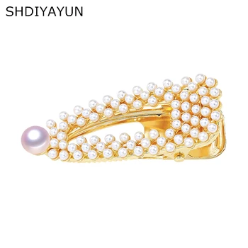 

SHDIYAYUN New Pearl Beads Hair Clip Freshwater Pearl Jewelry Barrette Handmade Hair Pin Accessories Women Sweet Girl Simple