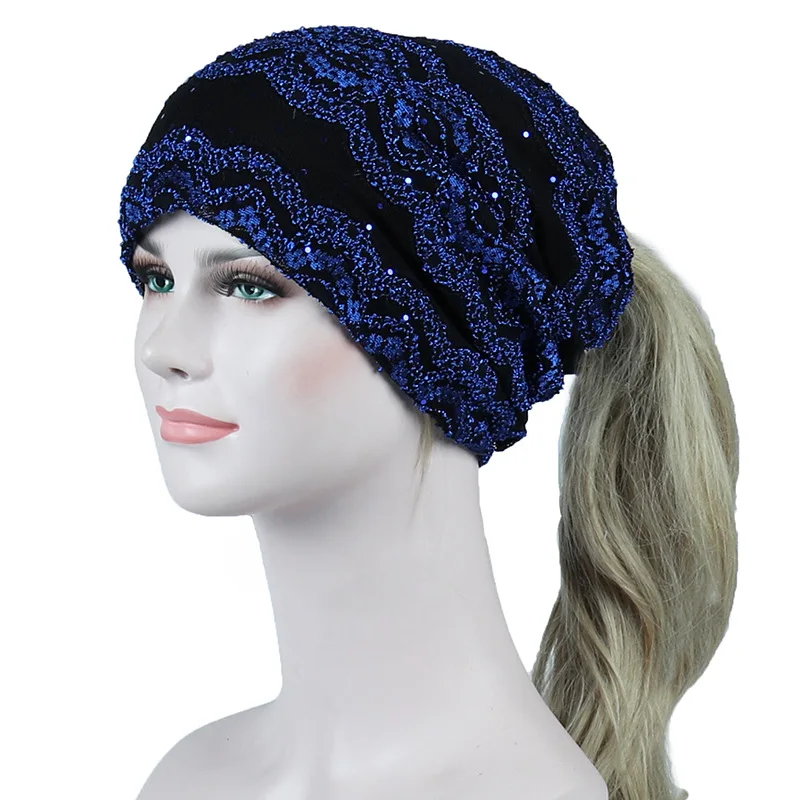 CHSDCSI, женская, эластичная, кружевная, Skullies, мусульманская, тюрбан, шапки бини, головной платок, накидка, химия, Женская бандана, Повседневная шапка, шапка для выпадения волос