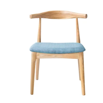 

Nordic dining chair cotton and linen bench creative leisure modern minimalist home pure oak stool