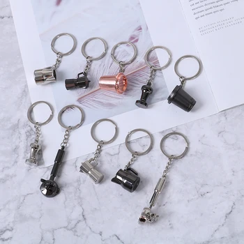 

Creative Coffee Keychain Coffee Handle Keyring Portable Coffee Machine Moka Pitcher Keyring Portable Coffeeware Accessories Gift