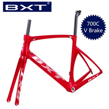 

Free Shipping T800 Carbon 700C Road Frame BSA Carbon Racing Frameset Di2 and Mechanical 49/52/54/56cm Road Bicycle Frame V Brake