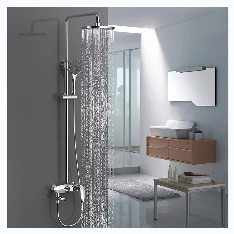 

Faucet production all-copper chrome-plated three-function shower shower set