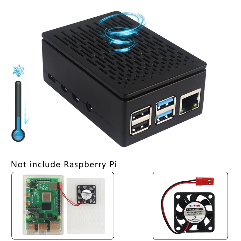 Чехол для Raspberry Pi 4 из АБС пластика чехол двойного назначения с ЖК дисплеем или