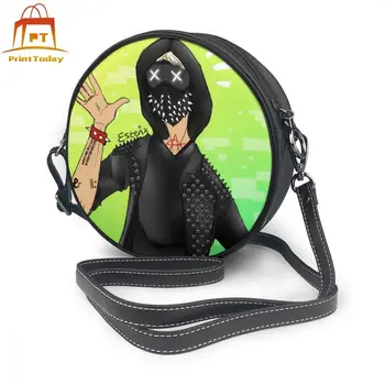 

Watch Dogs Shoulder Bag Wrench Leather Bag High quality Print Women Bags Mini Multi Pocket Teenage Trend Crossbody Round Purse