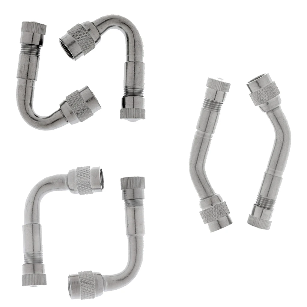 6 Pieces Tire Tyre Valve Stem Adapter Extension Stems Extender 45Degree 90Degree 135Degree for Cars Trucks Bikes Scooters