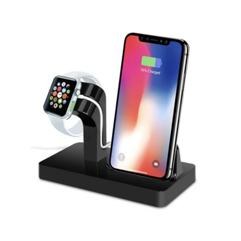draadloze oplader Беспроводная зарядная док-станция для iPhone 11 Pro XS MAX XR 8 7 2 в 1 Зарядная подставка Chargeur для Apple Watch Carregador Sem Fio - Тип штекера: draadloze oplader