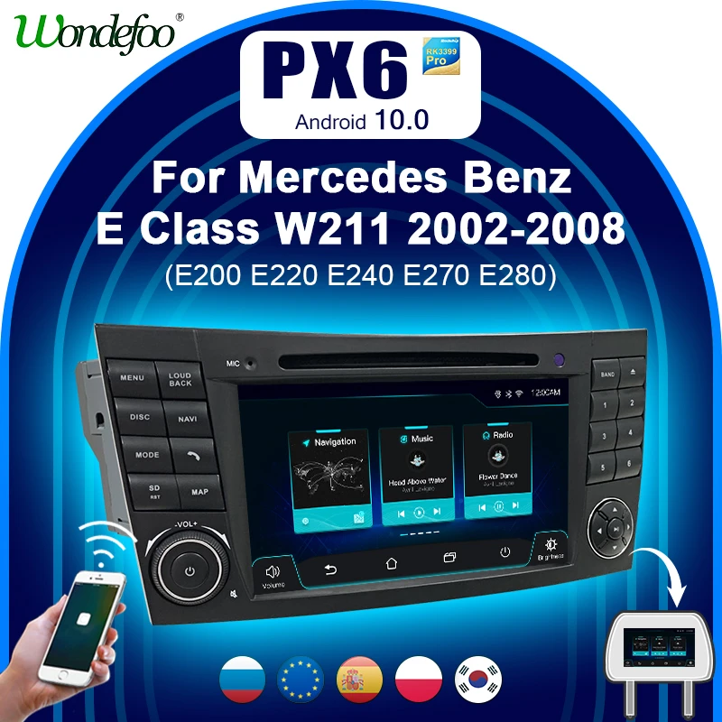 Wondefoo Px6 2 Din Android 10 Car Radio For E Class W211 Mercedes Benz Clk G Class W463 Cls W219 Auto Stereo Navigation Audio 2 Din Dvd Player Car 2 Dinstereo Gps Aliexpress