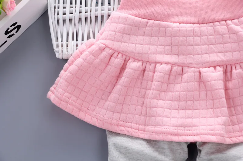 Baby girl clothes spring and autumn cotton thick warm set casual cartoon cute rabbit set baby long-sleeved baby girl two-piece Baby Clothing Set cheap