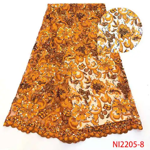 Последние тюлевые ткани кружева, высокое качество африканская кружевная ткань, нигерийская кружевная ткань для свадебных платьев KSNI2205-3 - Цвет: Picture 8