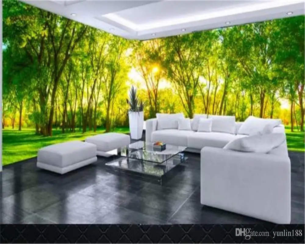 paisaje-papel-tapiz-3d-rboles-frescos-verdes