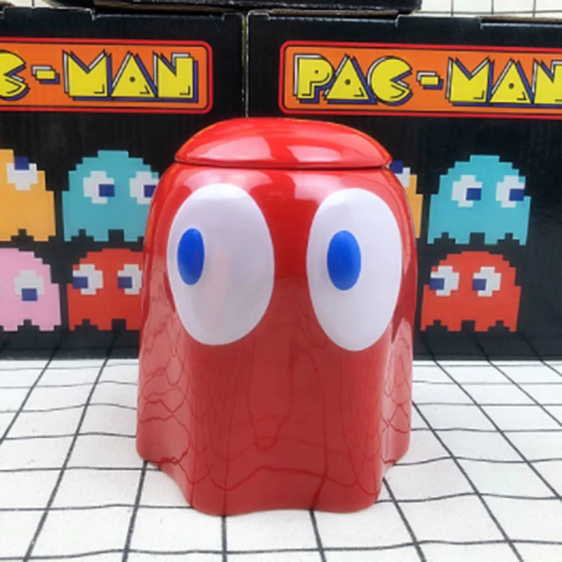 Новинка кружка Pacman 320 мл с крышкой керамическая чашка для молока кофе чая