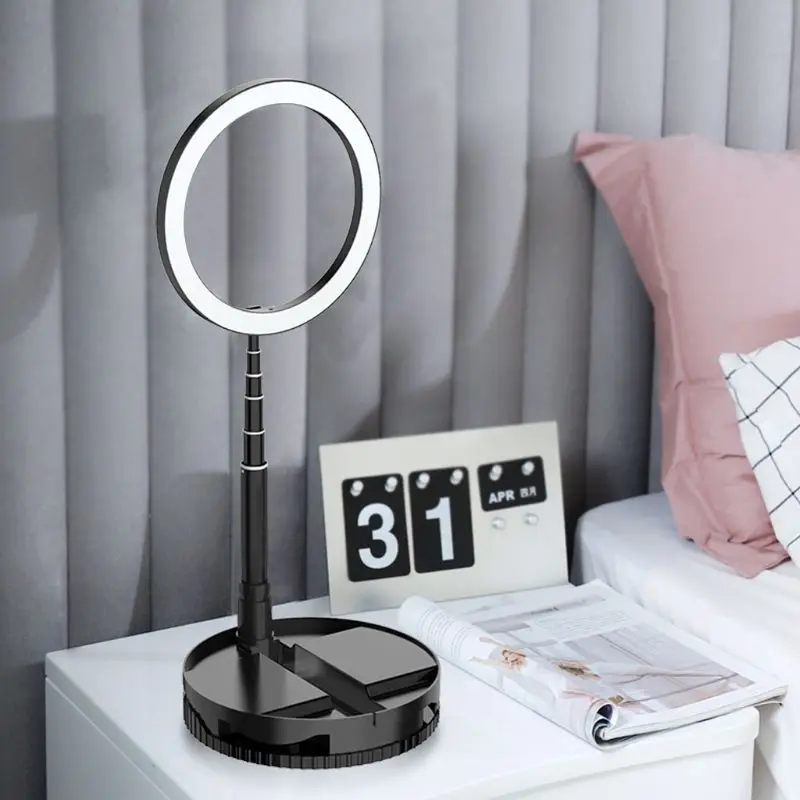 

Telescopic Desktop Ring LED Fill Light Bracket Stand Holder for Live Streaming