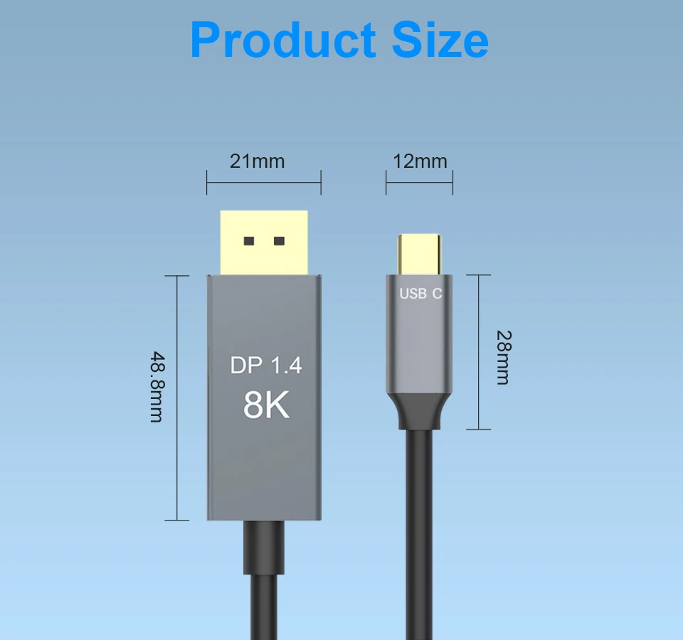 USB C к DisplayPort 1 4 8K кабель с PD @ 60Hz 4K 144Hz Thunderbolt 3 для MacBook Pro 2019 2020 DELL XPS|Кабели VGA| |