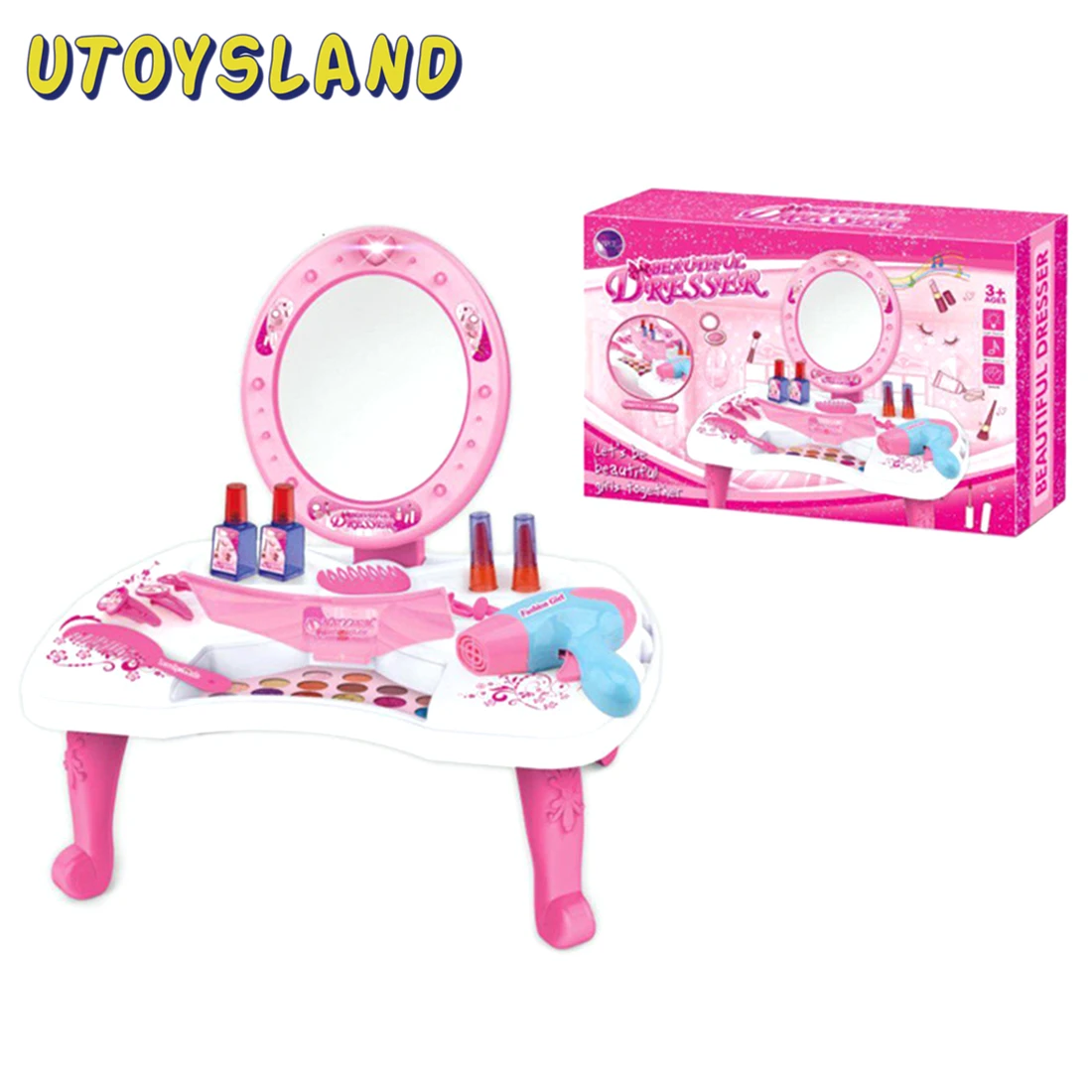  Hot Sale Makeup Toy 26Pcs Children Pretend Play Dressing Table Toy Pretend Kits Girl Pretend Play C