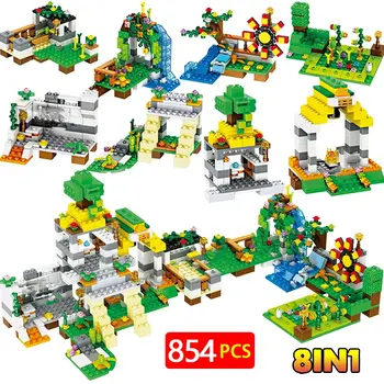 

854 PCS Building Blocks Bricks Figure Farm Town 8 IN 1 Educationa Children Christmas Gifts Toys For Kids Childrens