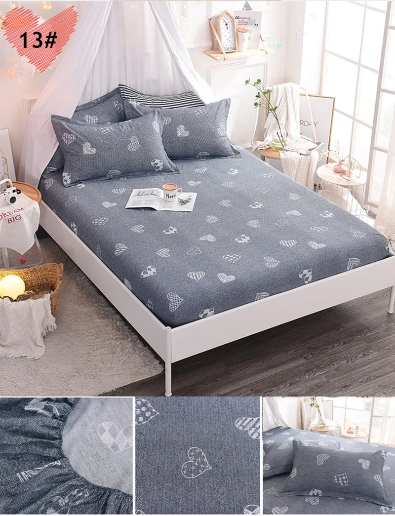 Bed Sheet With Pillowcase 100%Cotton Mattress Cover Fitted Sheet Corner with Elastic Band Bed Sheet 120x200cm/150x200cm
