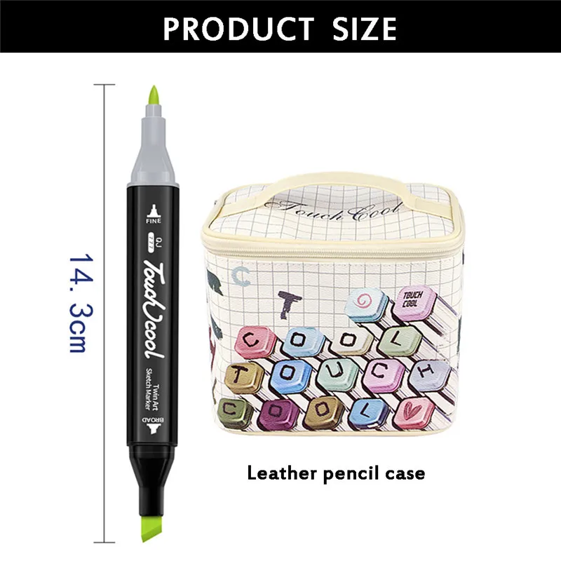 2019 New Painting Design Double Head Mark Note Pen Set Office Supplies Party Holiday DIY Decoration Prop #4E03 (1)