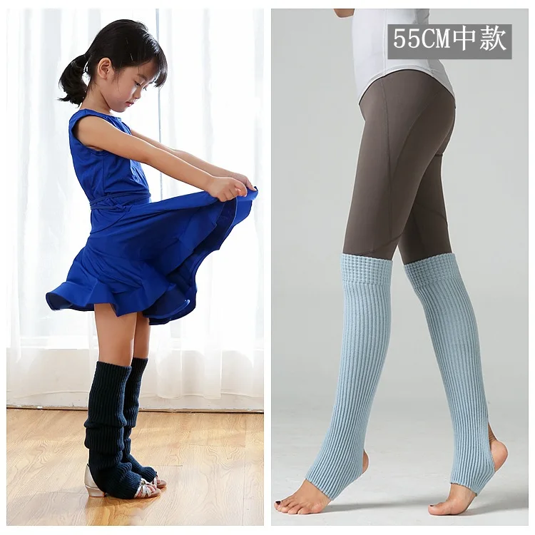 

Women Latin Dance Professional Socks 43cm Legs Knit Sports Protection Wool Boots
