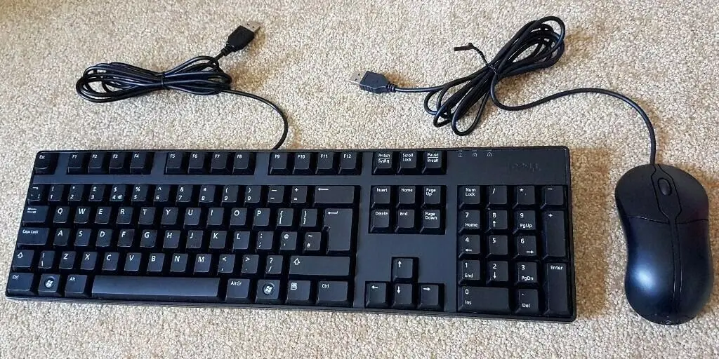 Fast Delivery Original Dell KEYBOARD AND MOUSE SET USB WIRED  QWERTY UK LAYOUT 