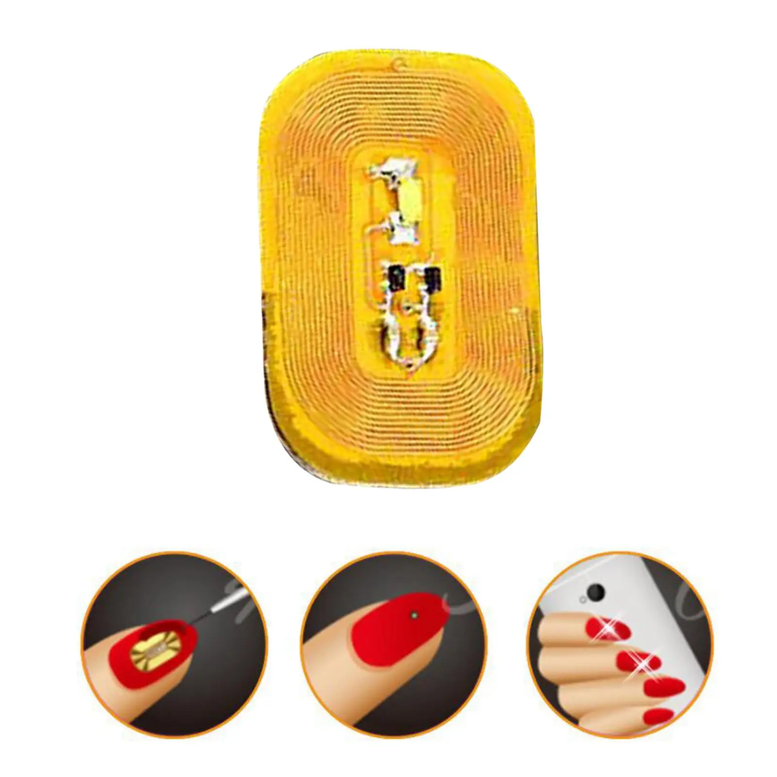 Shiny Smart NFC Nail Art Tip Sticker Chip White Light with LED Light Flash,FPC Material