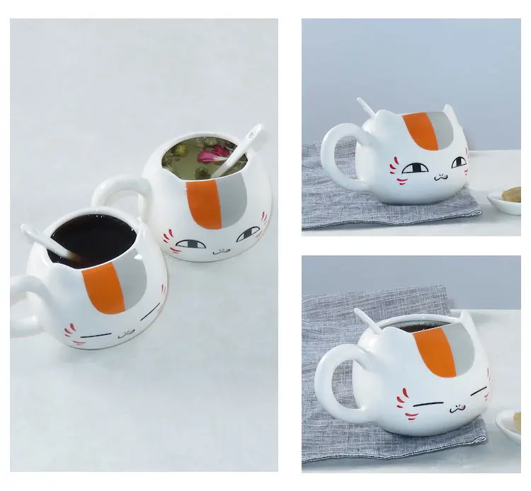 Творческий Нацумэ книга друзей Nyanko Sensei кафе лицо милый катрун керамика Белый Кот живот чай чашка керамика кружка подарок