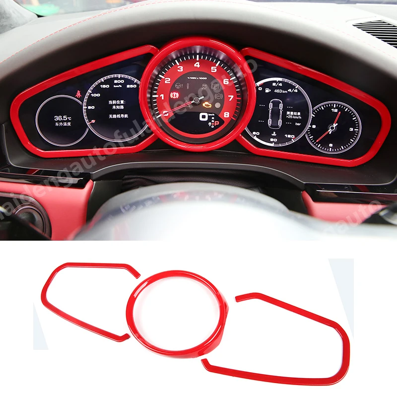 

3 шт. для Porsche Cayenne 2018 2019 Matte ABS углеродное волокно, красная внутренняя Передняя панель телефона, Стайлинг автомобиля