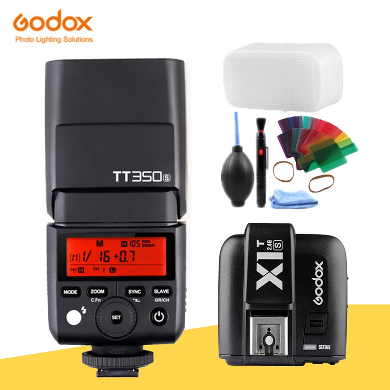 Вспышка для камеры Godox Mini Speedlite TT350S TTL HSS GN36 с задним передатчиком беззеркальной