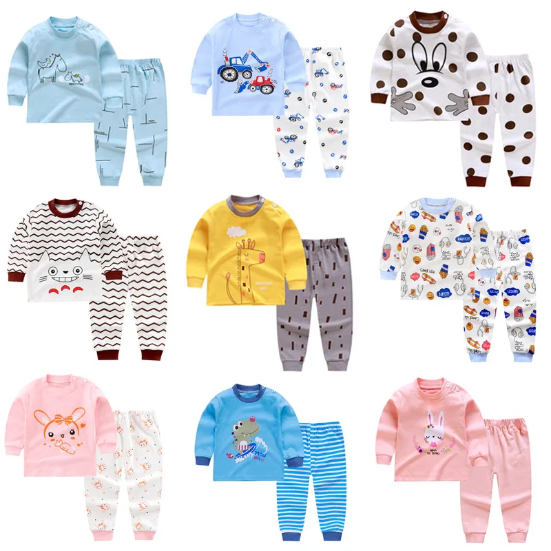  baby sleepwear jammie pajamas suit children\'s warm underwear baby boys girls pajamas sets winter k