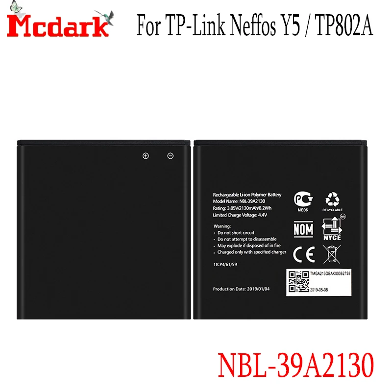 NBL-39A2130 для TP-Link Neffos Y5 / TP802A Батарея мА/ч. Аккумулятор Bateria 2130 мАч Замена Высокое