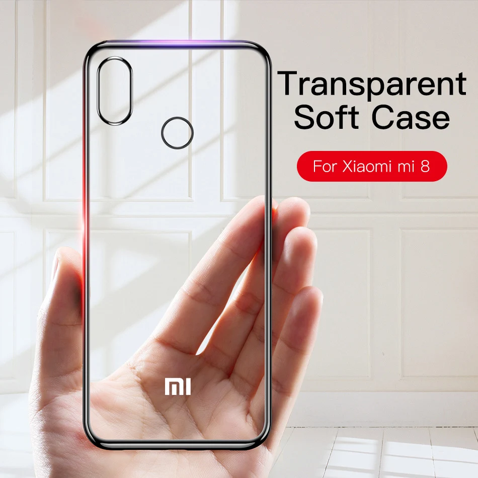 Противоударные силиконовые чехлы для телефонов Xiaomi Mi 8/Mi8 SE Lite 360 Прозрачная