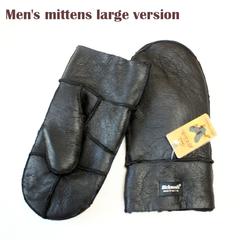 Кожаные перчатки мужские варежки из овчины шерсть мех плюс удобрения для увеличения сшитые вручную зимние теплые перчатки