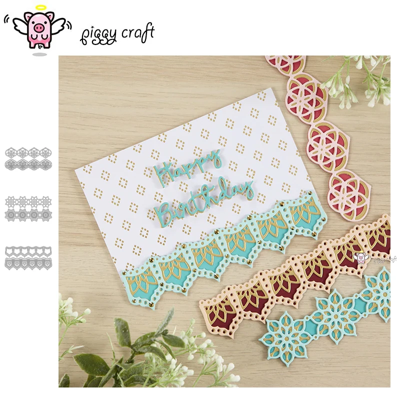 

Piggy Craft metal cutting dies cut die mold Various shape lace edges Scrapbook paper craft knife mould blade punch stencils dies