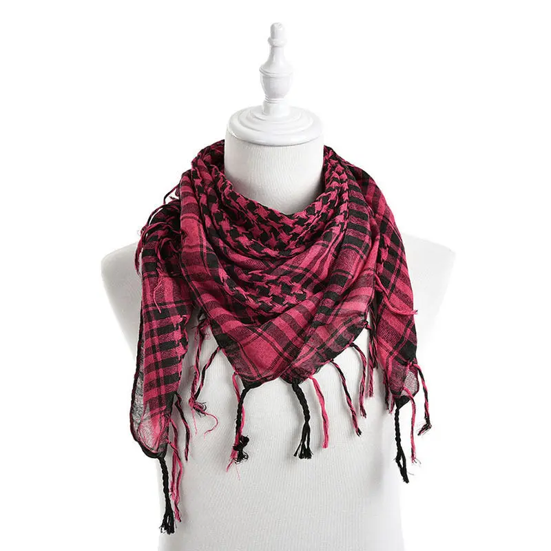 New Unisex Women Men Checkered Arab Grid Neck Keffiyeh Palestine Scarf Wrap hot sale 5Colors