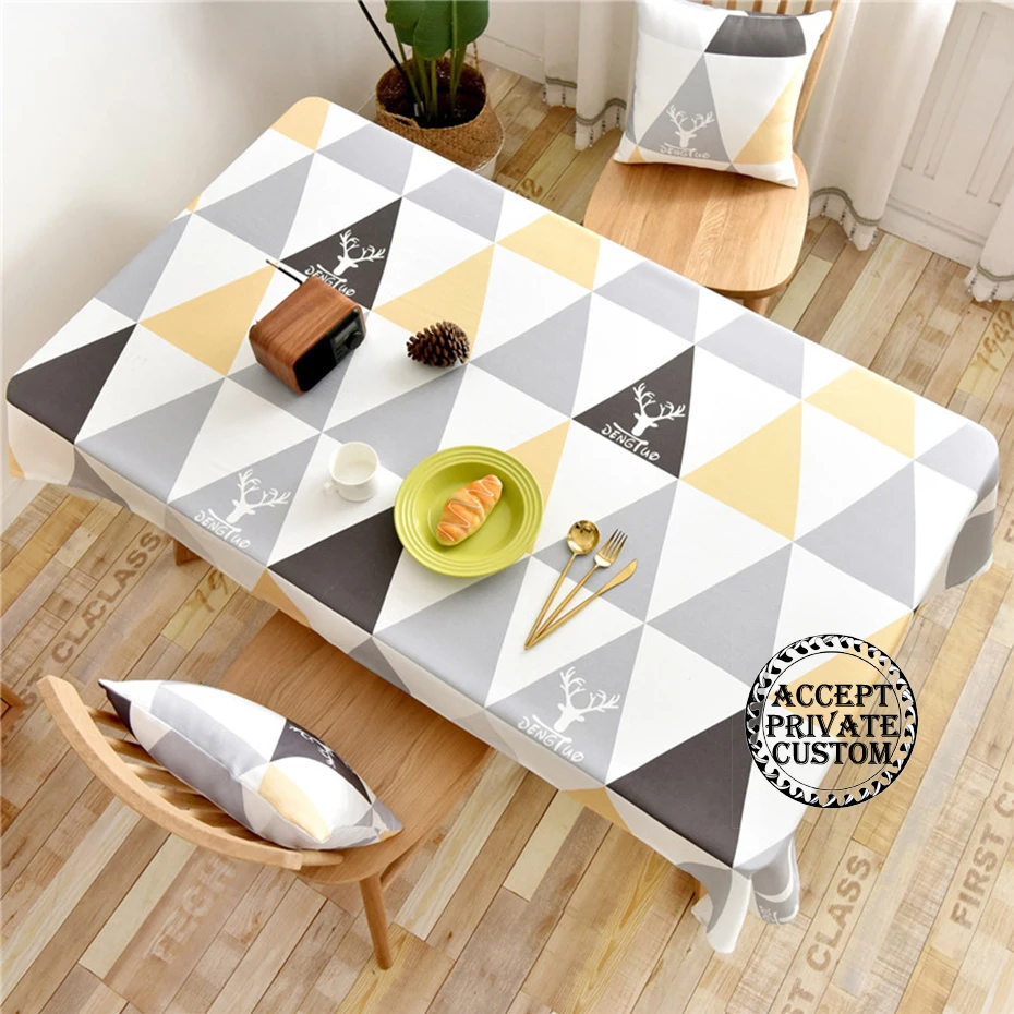 

Nordic Waterpoof Geometric Elk Table Cloth Dining Fresh Table Cloth Cotton Polyester Tablecloths Home Table Cover Dinning Decor