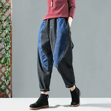 QPFJQD зимние плотные вельветовые Теплые джинсовые штаны женские винтажные Свободные флисовые джинсы новые весенние женские повседневные черные брюки