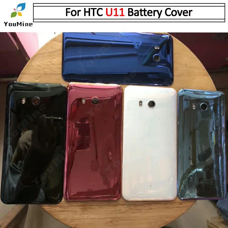 5," для htc U11 Крышка батарейного отсека с объективом камеры стеклянная дверь задняя крышка корпуса чехол для htc U11 U-3w W-1w задняя крышка корпуса
