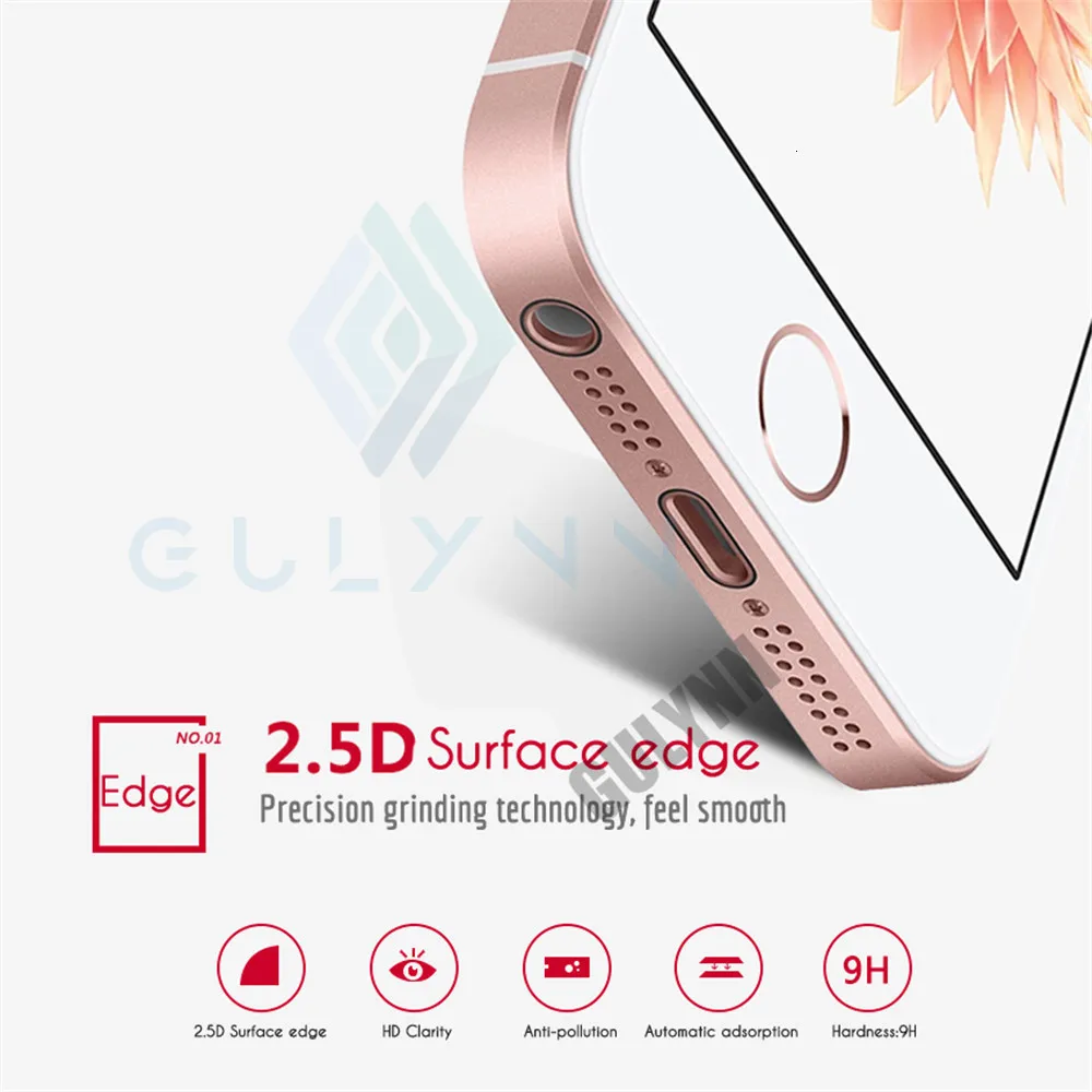 Защитное стекло на для Apple iPhone 5 5S SE HD закаленное защитное стекло 2.5D с закругленными краями для iPhone 4 4S