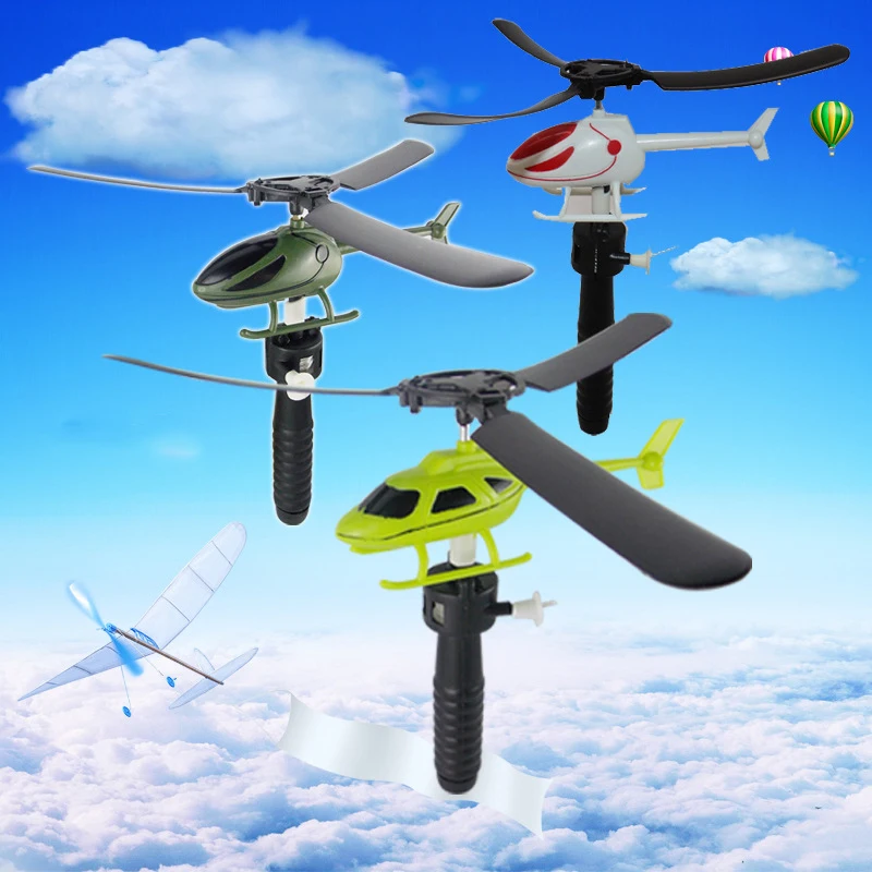 

New Educational Toy Helicopter Outdoor Games Handle Pulle Toy Gift For Children Helicopter Toys Pull String Handle Helicopter