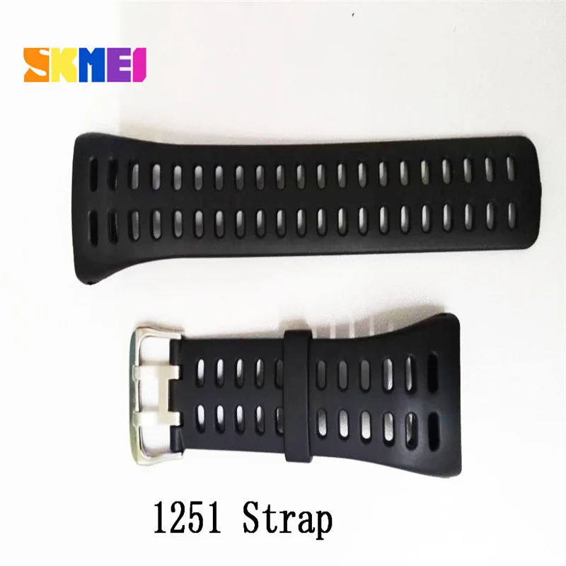 SKMEI 1251 strap SKMEI ремешок мужские часы черный силиконовый ремешок на запястье/PU/пластик/кожаный ремень для женщин мужские часы SKMEI Band SKMEI 1251 ремешок - Цвет ремешка: SKMEI 1251 strap