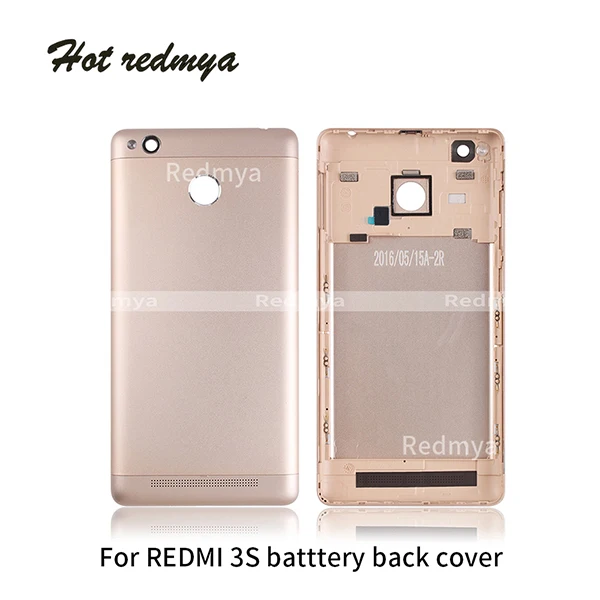 Gold Полный корпус для Xiaomi Redmi 3S задняя крышка металлическая крышка батарейного отсека задняя крышка чехол Замена запчастей - Цвет: Gold
