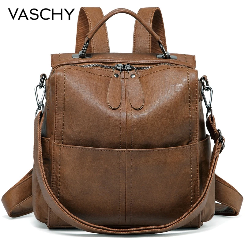 

VASCHY Backpack Purse for Women Fashion Square Mini Small Convetible PU Leather Backpack Shoulder Bag for Ladies Teen Girls