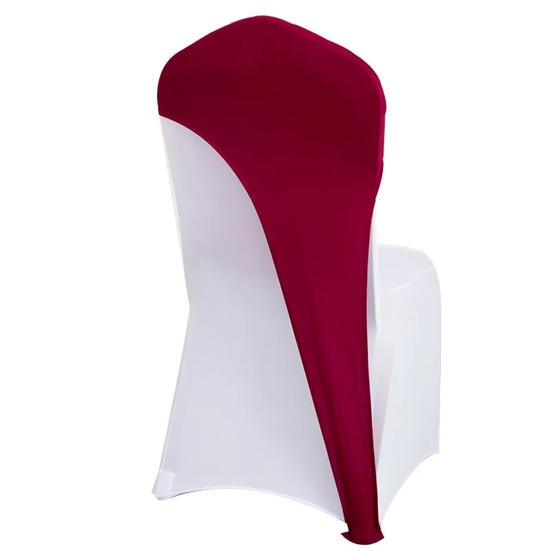 6 Spandex Chair Cover Solid Color Stretch Chair Cap Hood Elastic Chair Sash Bands For Banquet Event Decoration - Цвет: 6