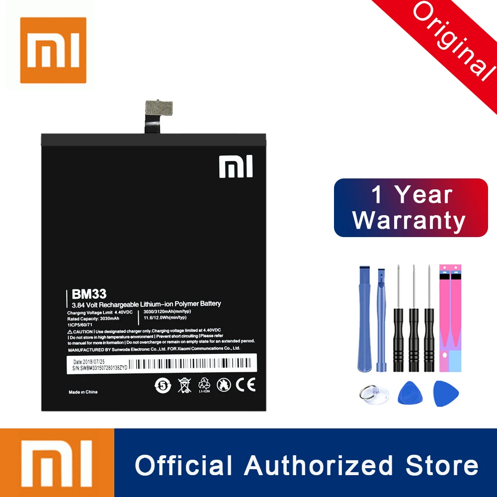 Xiao Mi 100% оригинальный BM33 для XIaomi 4i Mi4i M4i сменный аккумулятор 3120 мАч аккумуляторная