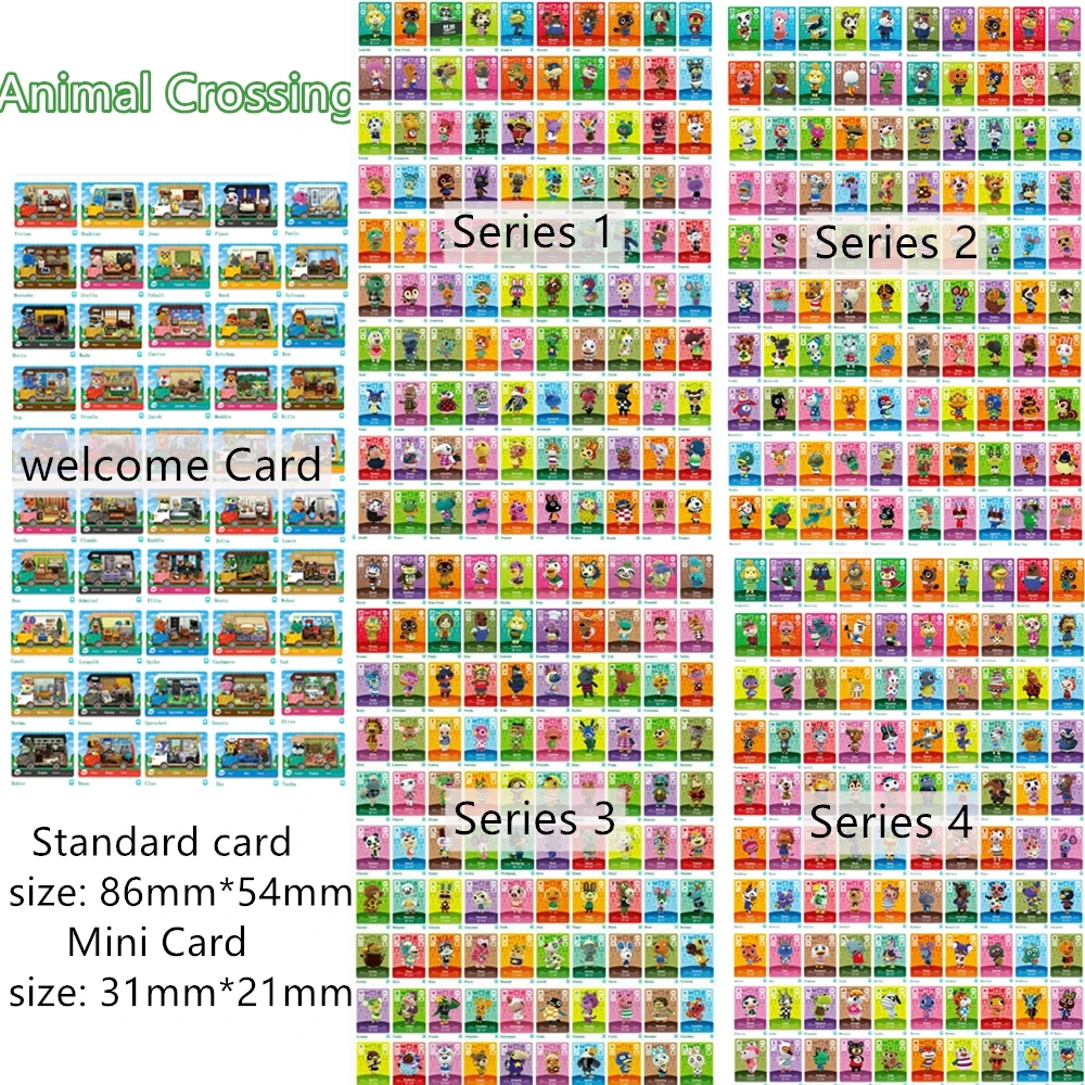 

450pcs Series 1 2 3 4 Animal Crossing ACNH Mini Villagers Card NFC Game Card Welcome Card NS Switch WiiU Ntag215 Tags
