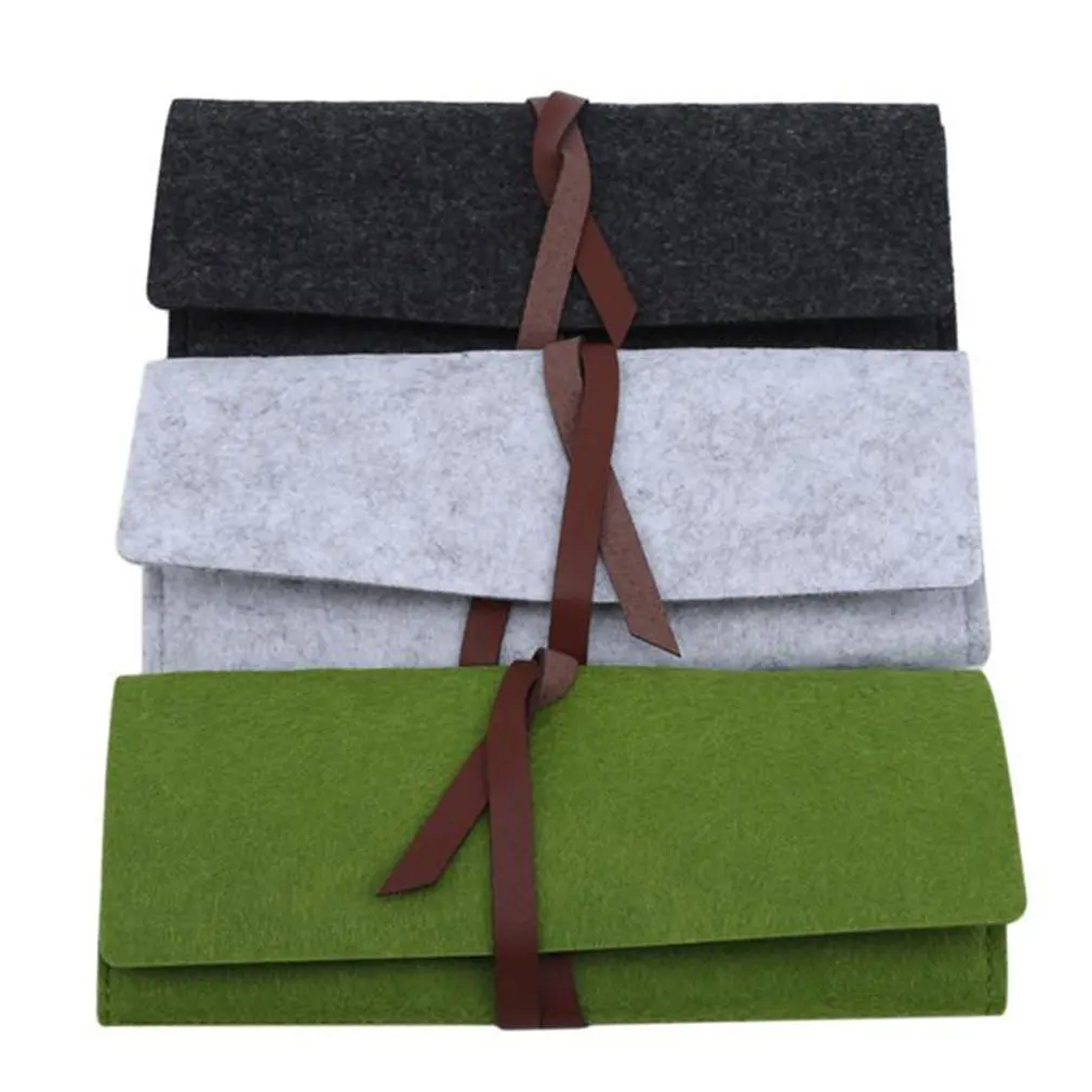 

Felt Pencil Case Anbet Multi-Functional Pen Pouch Glass Bag Zipper Green Coin Purse Mobile Phone Bag