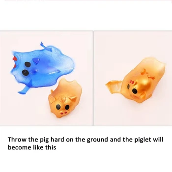 

Anti-Stress Toys Cartoon Cute Pig Shape Decompression Squeeze Toy Sticky Venting Water Balls Random Colors